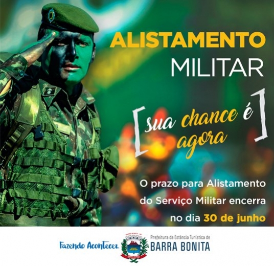 Alistamento militar pode ser feito online até 30 de junho