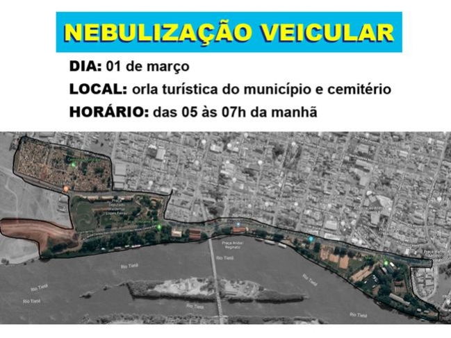 CONTROLE DE VETORES FARÁ NEBULIZAÇÃO DA ORLA TURÍSTICA NESTA SEXTA-FEIRA, DIA 01