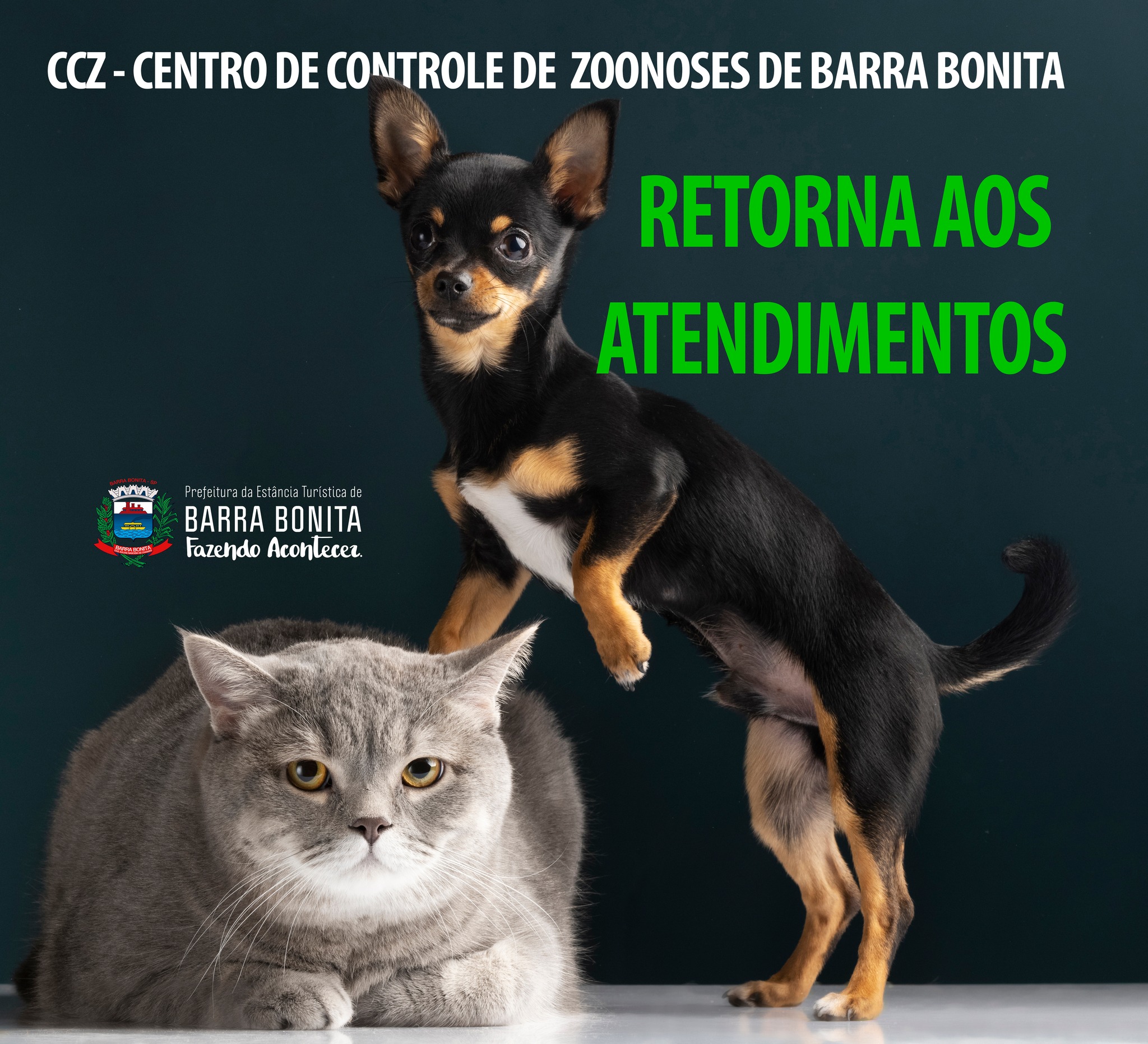 CCZ - CENTRO DE CONTROLE DE ZOONOSES DE BARRA BONITA RETORNA AOS ATENDIMENTOS