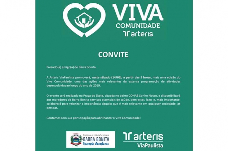 Arteris ViaPaulista oferecerá serviços gratuitos à população de Barra Bonita neste sábado, no SONHO NOSSO
