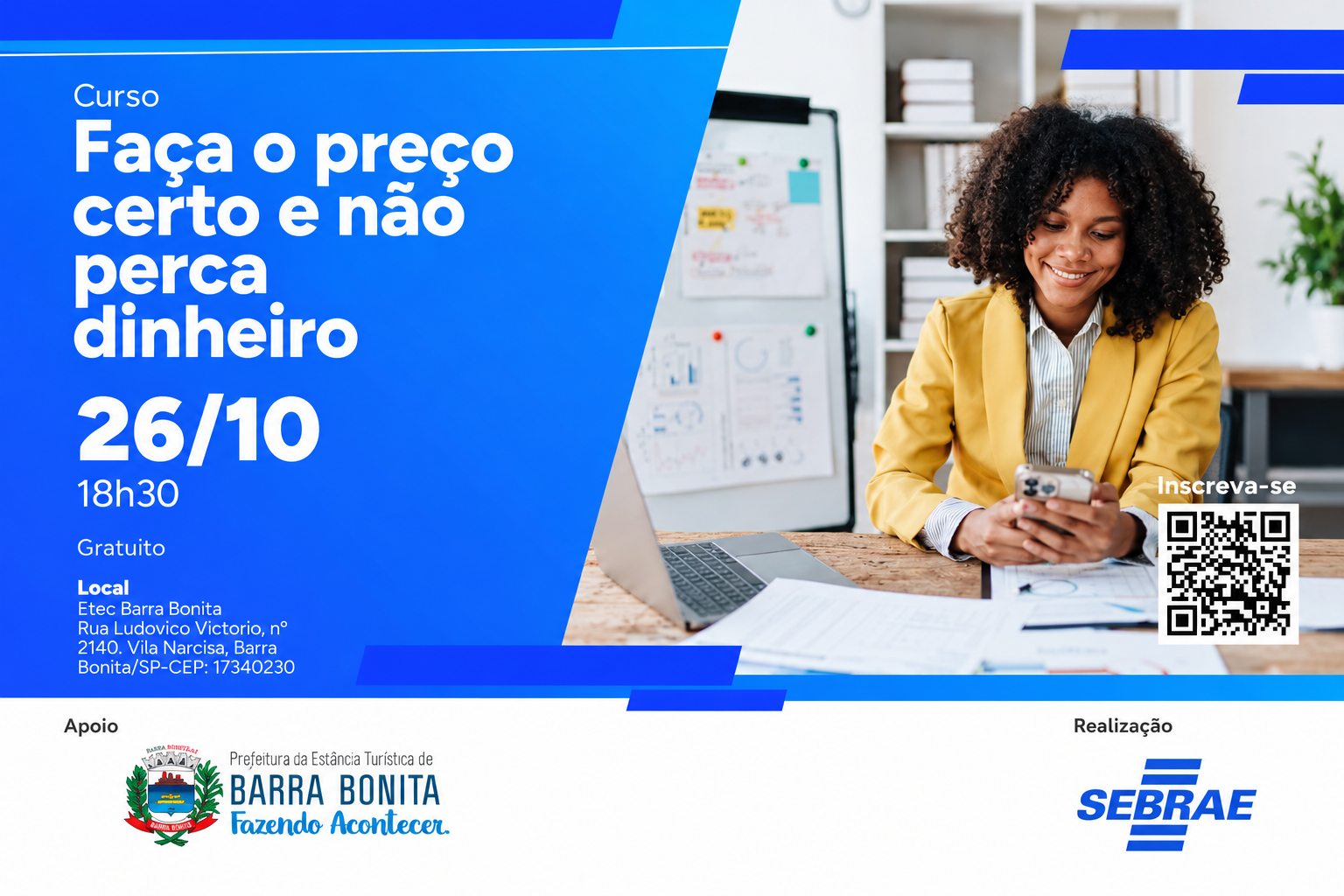 CURSO GRATUITO ENSINA EMPREENDEDORES A DEFINIR O PREÇO CERTO E AUMENTAR A RENTABILIDADE