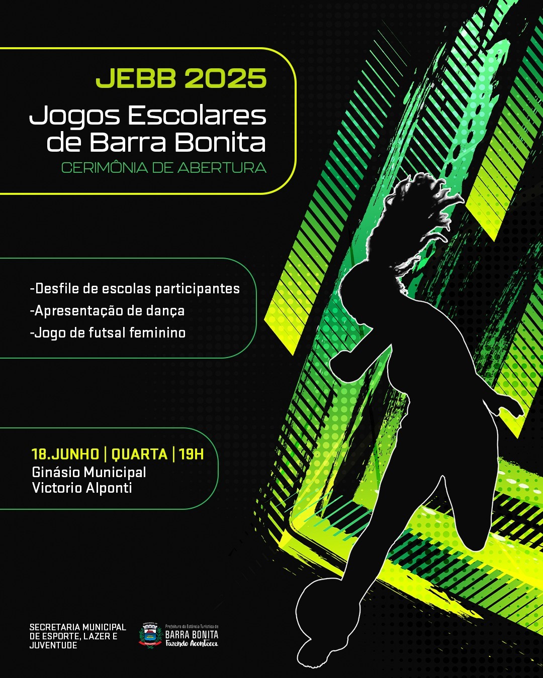 JOGOS ESCOLARES DE BARRA BONITA TÊM ABERTURA NESTA QUARTA-FEIRA (18/6) NO GINÁSIO VICTORIO ALPONTI