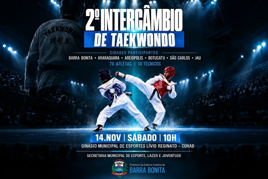 2º INTERCÂMBIO DE TAEKWONDO REÚNE 70 ATLETAS EM BARRA BONITA