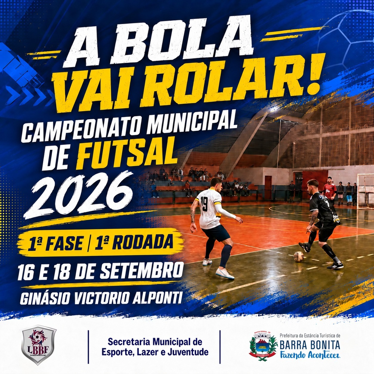 CAMPEONATO MUNICIPAL DE FUTSAL MASCULINO 2026 COMEÇA NESTA QUARTA-FEIRA