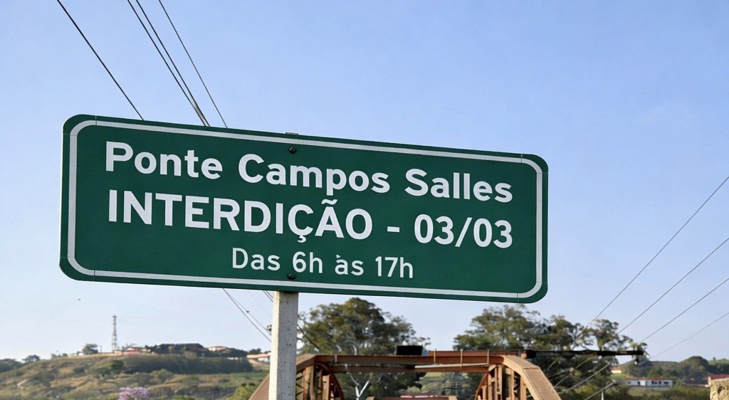 PONTE CAMPOS SALLES INTERDITADA NESTA TERÇA-FEIRA, 3 DE MARÇO
