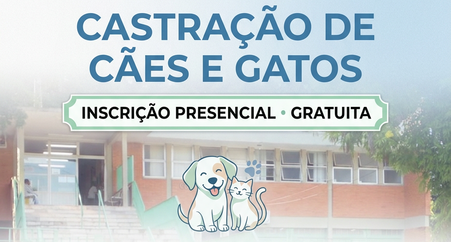 ATENÇÃO, TUTORES: INSCRIÇÕES PARA CASTRAÇÃO GRATUITA NESTA SEXTA (08/05)