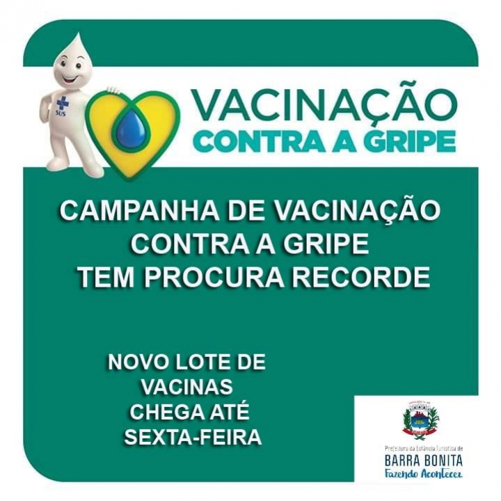 CAMPANHA DE VACINAÇÃO CONTRA A GRIPE TEM PROCURA RECORDE