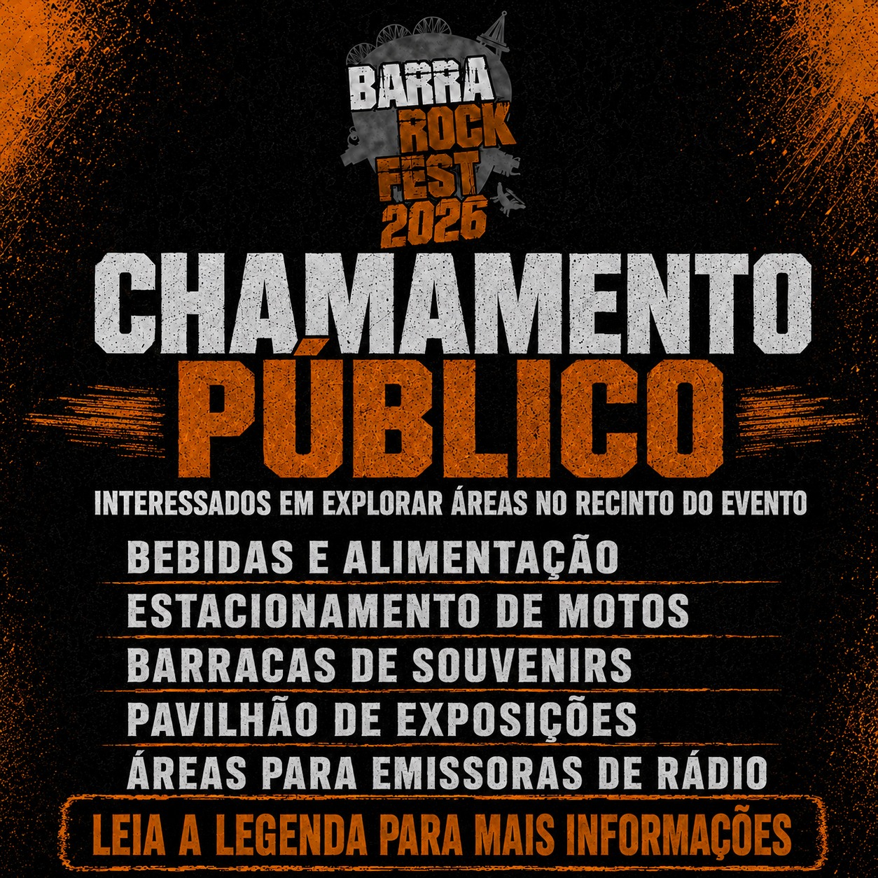 CHAMAMENTO PÚBLICO | 8º BARRA ROCK FEST